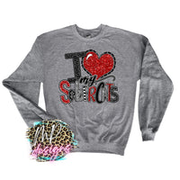 I LOVE MY SABERCATS RED LONG SLEEVE/SWEATSHIRT