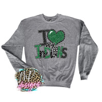 I LOVE MY INDIANS GREEN LONG SLEEVE/SWEATSHIRT