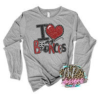 I LOVE MY BRONCOS RED LONG SLEEVE/SWEATSHIRT