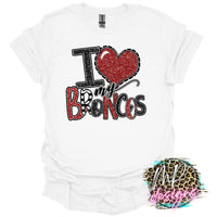 I LOVE MY BRONCOS RED T-SHIRT