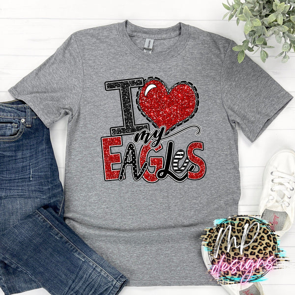 I LOVE MY EAGLES RED