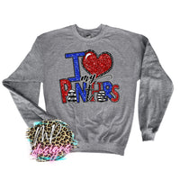 I LOVE MY PANTHERS RED LONG SLEEVE/SWEATSHIRT