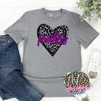 PANTHERS LEOPARD HEART RED T-SHIRT