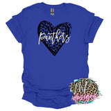 PANTHERS LEOPARD HEART RED T-SHIRT