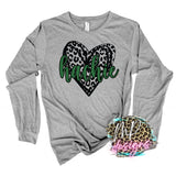 HACHIE LEOPARD HEART LONG SLEEVE/SWEATSHIRT