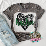 HACHIE LEOPARD HEART GREEN T-SHIRT