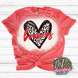 BRONCOS LEOPARD HEART RED T-SHIRT