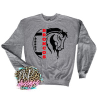 BRONCOS MASCOT FOOTBALL RED LONG SLEEVE/SWEATSHIRT