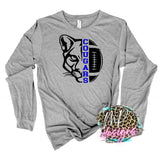 COUGARS MASCOT FOOTBALL ROYAL LONG SLEEVE/SWEATSHIRT