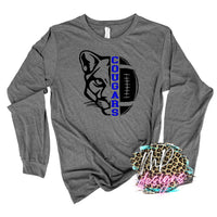 COUGARS MASCOT FOOTBALL ROYAL LONG SLEEVE/SWEATSHIRT