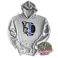 COUGARS MASCOT FOOTBALL ROYAL LONG SLEEVE/SWEATSHIRT