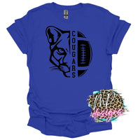 COUGARS MASCOT FOOTBALL ROYAL T-SHIRT