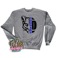 COUGARS MASCOT FOOTBALL ROYAL LONG SLEEVE/SWEATSHIRT