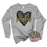 PIRATES LEOPARD HEART GOLD LONG SLEEVE/SWEATSHIRT