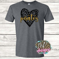 PIRATES LEOPARD HEART GOLD T-SHIRT