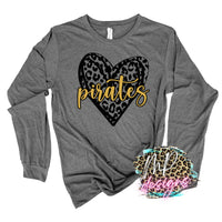 PIRATES LEOPARD HEART GOLD LONG SLEEVE/SWEATSHIRT
