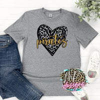 PIRATES LEOPARD HEART GOLD T-SHIRT