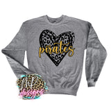 PIRATES LEOPARD HEART GOLD LONG SLEEVE/SWEATSHIRT