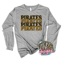 PIRATES STACKED GLITTER GOLD LONG SLEEVE/SWEATSHIRT