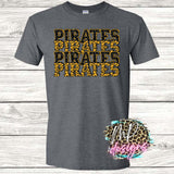 PIRATES STACKED GLITTER GOLD T-SHIRT
