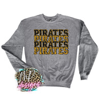 PIRATES STACKED GLITTER GOLD LONG SLEEVE/SWEATSHIRT