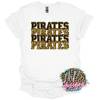 PIRATES STACKED GLITTER GOLD T-SHIRT