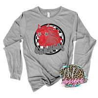 BRONCOS PREPPY MASCOT RED LONG SLEEVE/SWEATSHIRT