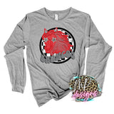 BRONCOS PREPPY MASCOT RED LONG SLEEVE/SWEATSHIRT