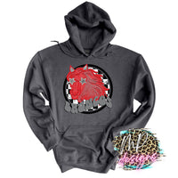 BRONCOS PREPPY MASCOT RED LONG SLEEVE/SWEATSHIRT