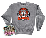 LIONS PREPPY MASCOT RED LONG SLEEVE/SWEATSHIRT