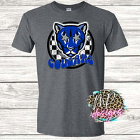 COUGARS PREPPY MASCOT ROYAL T-SHIRT