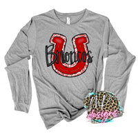 BRONCOS RED HORSESHOE LONG SLEEVE/SWEATSHIRT