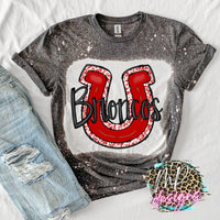 BRONCOS RED HORSESHOE T-SHIRT
