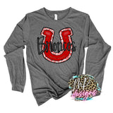 BRONCOS RED HORSESHOE LONG SLEEVE/SWEATSHIRT