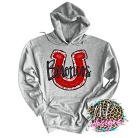 BRONCOS RED HORSESHOE LONG SLEEVE/SWEATSHIRT