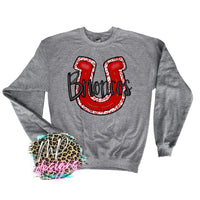 BRONCOS RED HORSESHOE LONG SLEEVE/SWEATSHIRT