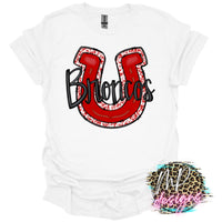 BRONCOS RED HORSESHOE T-SHIRT