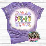 SCHOOL GRADE RETRO SMILEY BLEACHED T-SHIRT