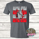 SILVER SPURS MASCOT STACKED T-SHIRT