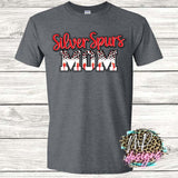 SILVER SPURS MOM RED LEOPARD T-SHIRT