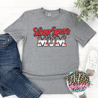 SILVER SPURS MOM RED LEOPARD T-SHIRT