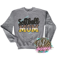 SOFTBALL MOM HALF LEOPARD