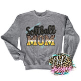 SOFTBALL MOM HALF LEOPARD