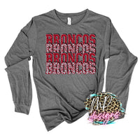 BRONCOS STACKED RED LONG SLEEVE/SWEATSHIRT