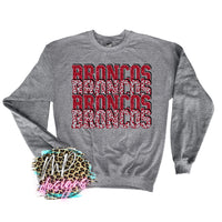 BRONCOS STACKED RED LONG SLEEVE/SWEATSHIRT