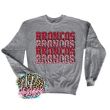 BRONCOS STACKED RED LONG SLEEVE/SWEATSHIRT