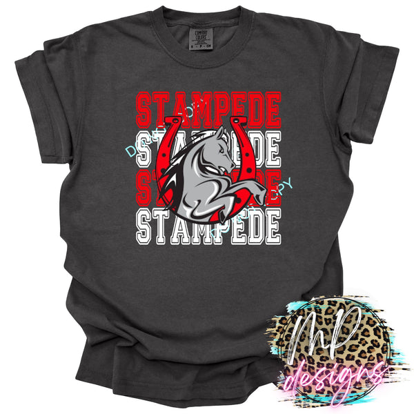 STAMPEDE STACKED BRONCOS LOGO