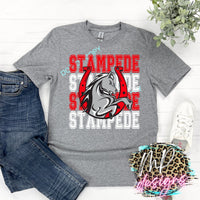 STAMPEDE STACKED BRONCOS LOGO