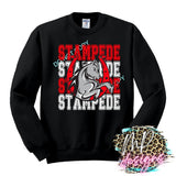 STAMPEDE STACKED BRONCOS LOGO