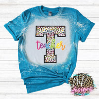 TEACHER LEOPARD BLEACHED T-SHIRT
